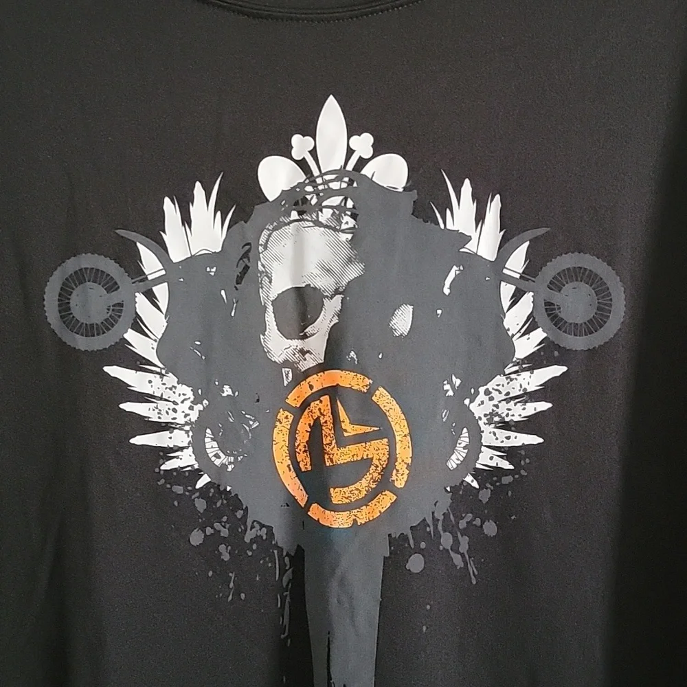 2/$8 Moose Racing Motorsport Skull Motorcycle Shirt - Picture 2 of 5